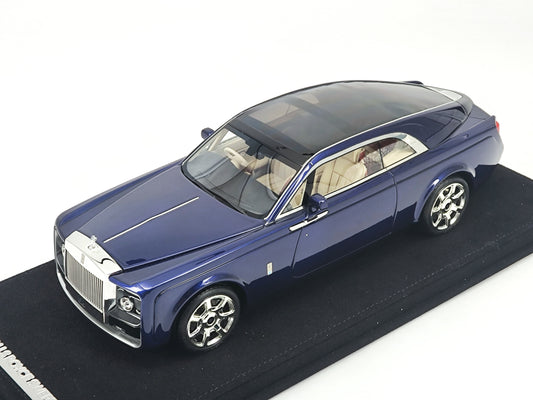 AutoBarn 1/18 Rolls-Royce Sweptail Metallic Blue Simulation Car Model Ornaments