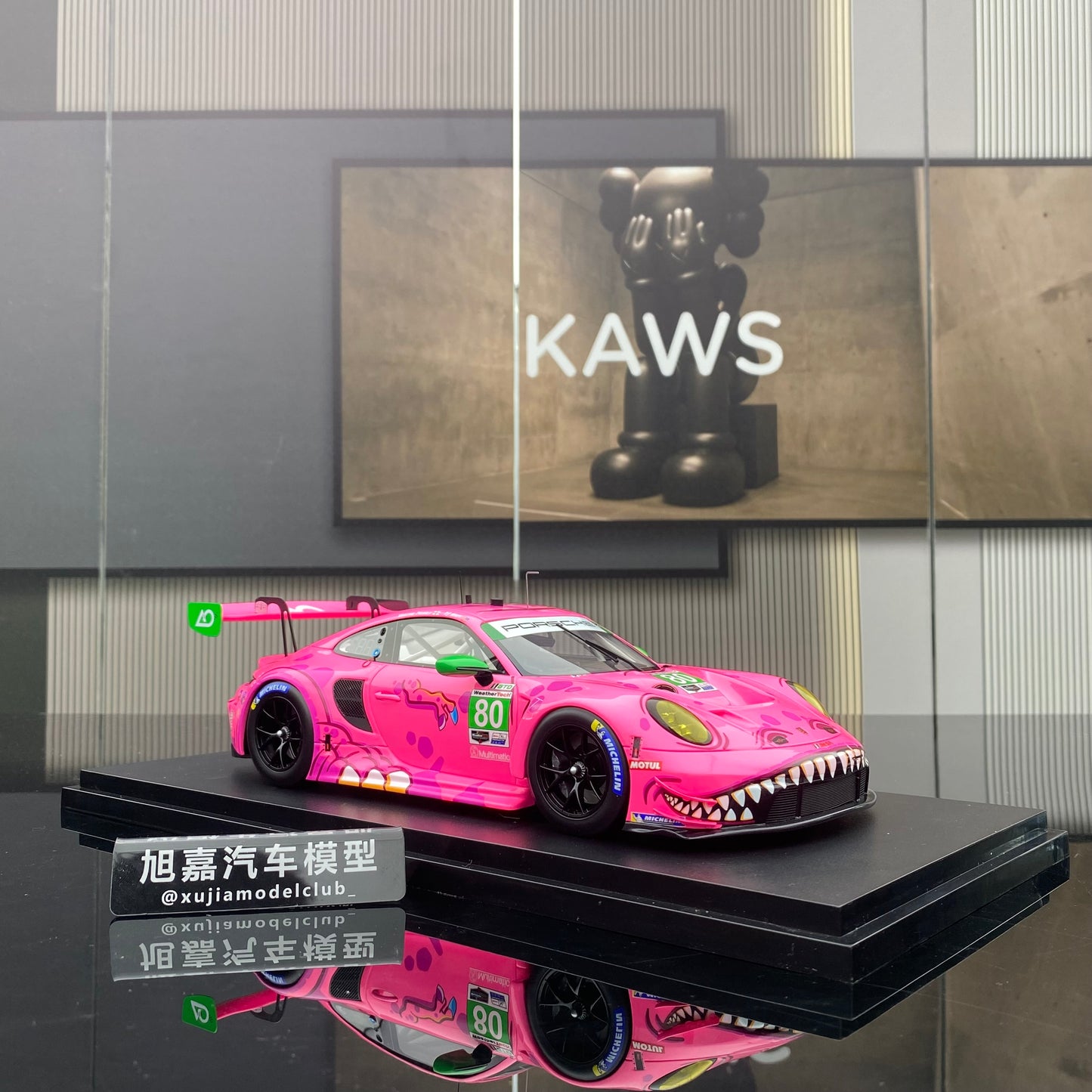 Topspeed 1/18 Porsche 911GT3R#80 Racing 2023 simulation car model collection