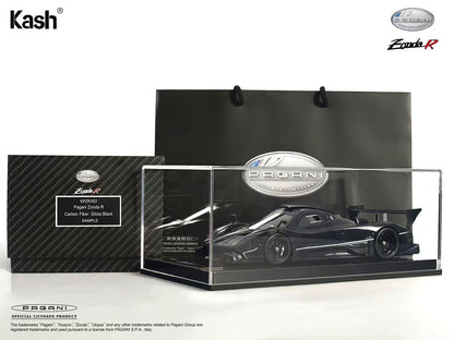 Kash Model 1/18 Pagani Zonda R Gloss Carbon Black Diecast Model