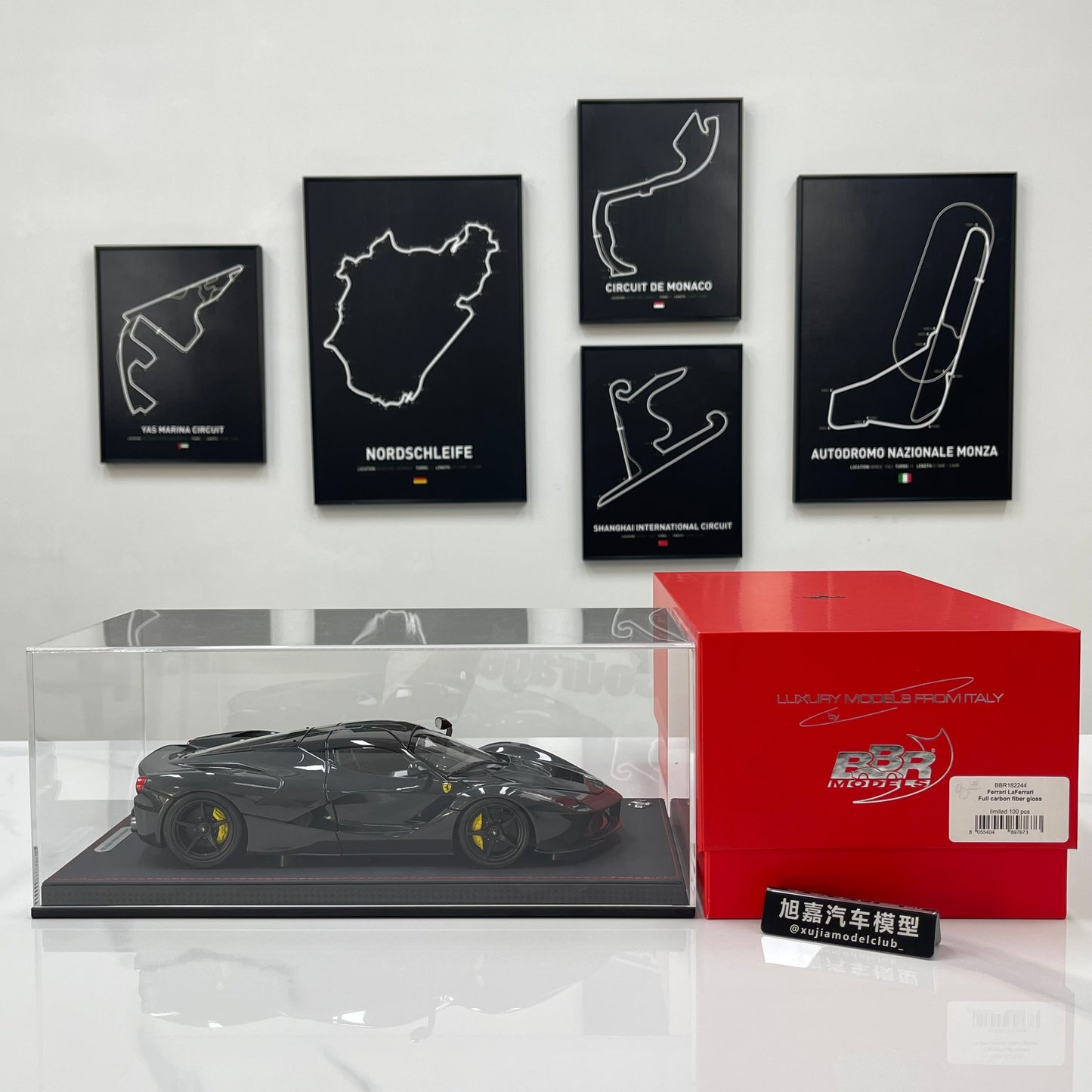 BBR 1/18 Ferrari LaFerrari Alloy Alloy Full Opening Leather Sole Black Knight BBR182244