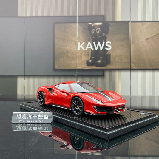 BBR 1/18 Ferrari 488 Pista Standard Red Resin Sealed Car Model Ornaments