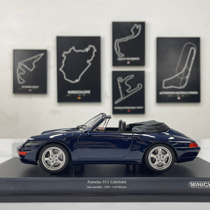 MINICHAMPS 1/18 Porsche 911 (993) Cabriolet, Metallic Blue (155061130)