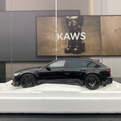 Adorno de coche de simulación Audi RS6 en olla de cocción lenta negra TopSpeed ​​1/18 ABT