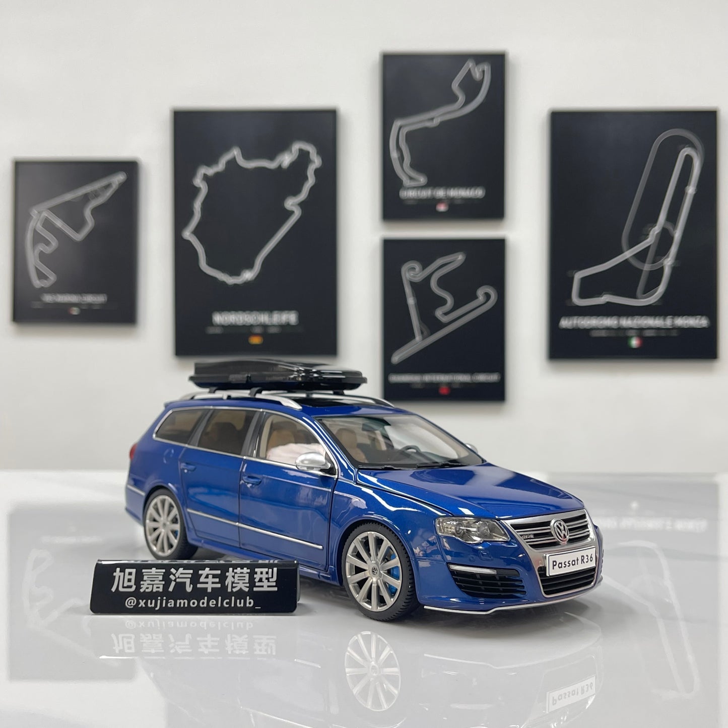 NZG 1/18 Volkswagen Passat R36 wagon Biscay Blue alloy model car