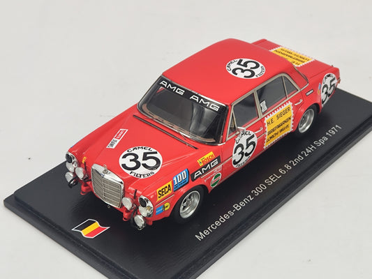 Spark 1/43 Mercedes-Benz 300SEL 6.8 1971 Spa 24 Hours Endurance Race Simulation Model Car