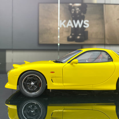 POLAR MASTER 1/18 Mazda RX7 SPEED yellow alloy full-open simulation car model