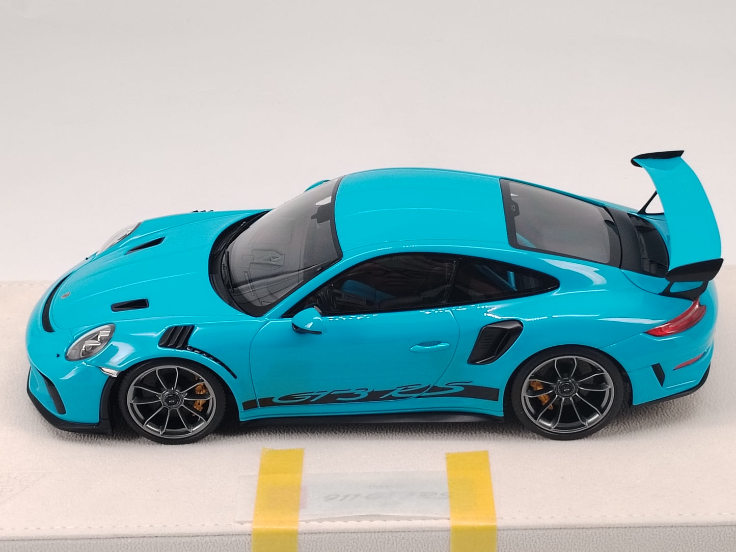 MAKEUP 1/18 Porsche 991.2 GT3RS WEISSACH PACKAGE 2018 Gulf Blue Carbon Fiber Cover Simulation Model Car EML072C
