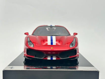 Amalgam 1/18 Ferrari 488 Pista Metallic Red Scale Model Car