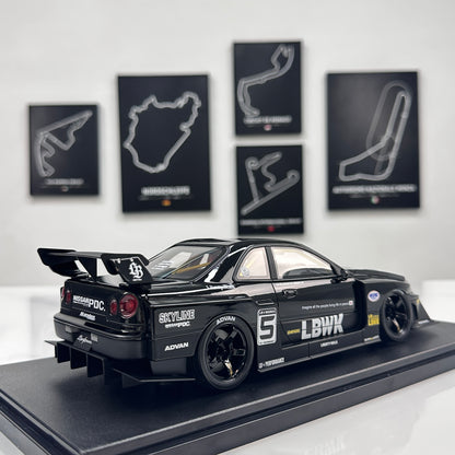 GT Spirit 1/18 Nissan Skyline GTR R34 LB - Super Silhouette Black Livery CLDC049