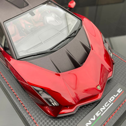 MR 1/18 Lamborghini Invencible coche deportivo con techo rígido rojo metalizado modelo de coche de edición limitada