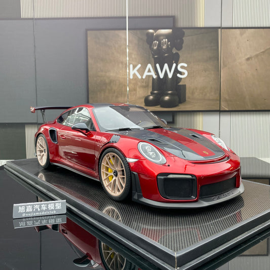 DM 1/8 Porsche 911 GT2RS trendy collectible ornaments simulation car model