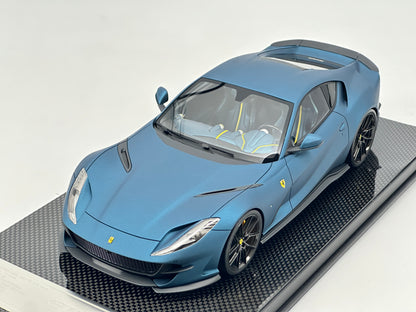 DINOMDOEL 1/18 Ferrari 812 SUPERFAST Black Base Matte Blue Car Model Birthday Gift