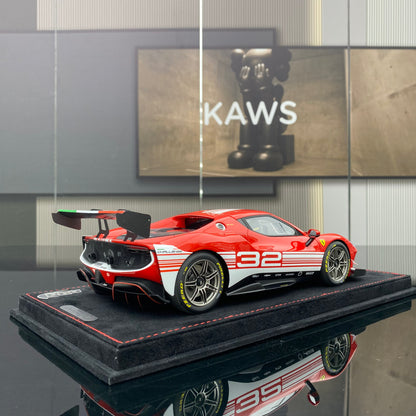 BBR 1/18 Ferrari 296 Challenge Track Edition Simulation Car Model Ornaments