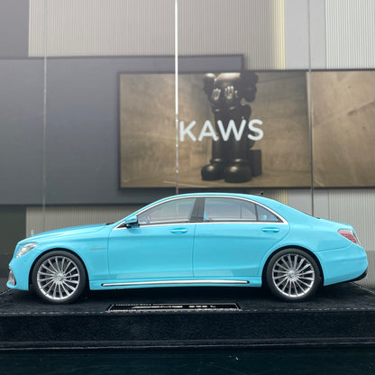 Modelo de coche de resina Mercedes-Benz S65L AMG a escala 1/18, adorno para regalo de cumpleaños.