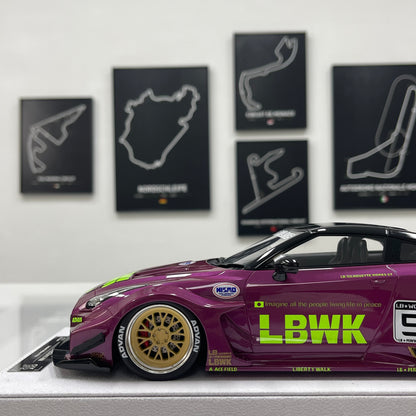 BBA MODEL 1/18 Nissan GTR 35GT-RR Metallic Purple Limited Edition Model Car