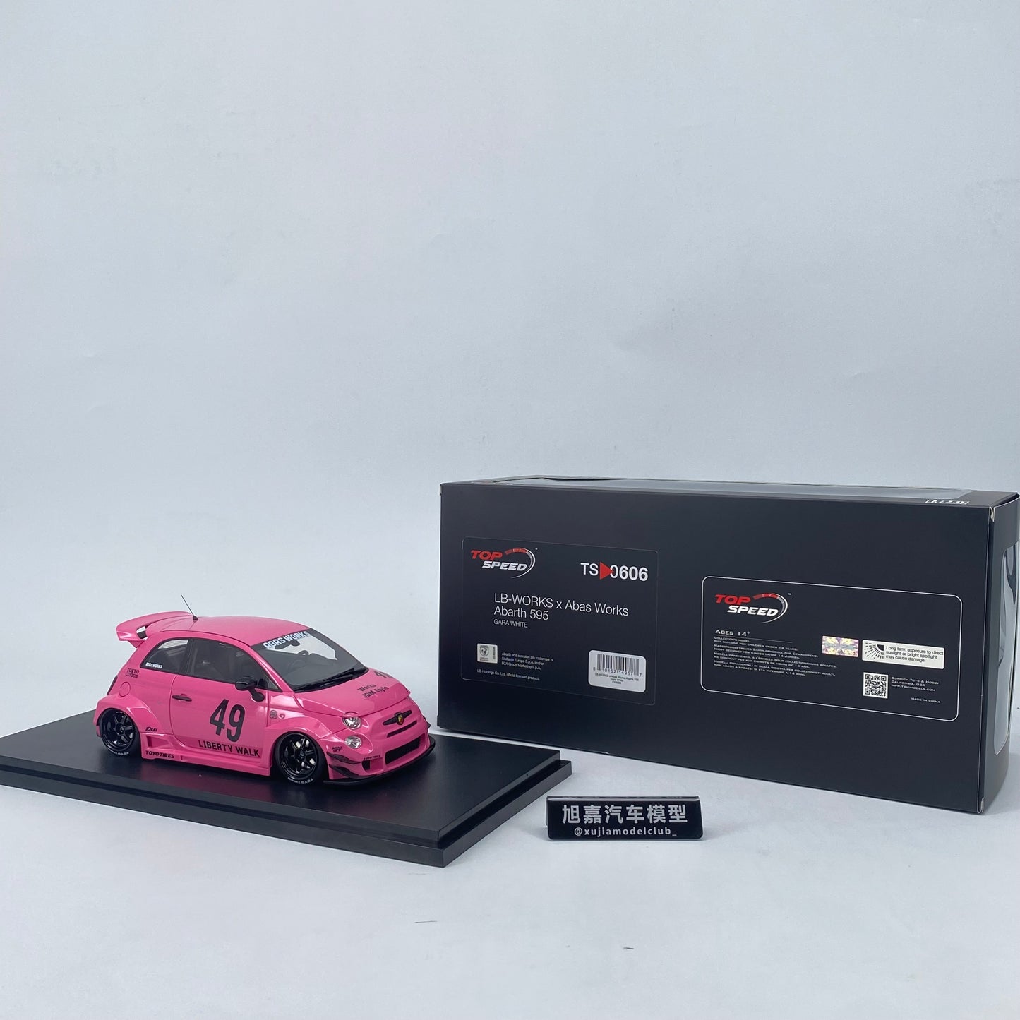 Topspeed 1/18 Abarth 595 LBWK simulation car model