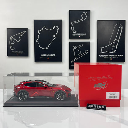 BBR 1/18 Ferrari Purosangue Leather Sole Magnesite Metallic Red HE180052BDIE
