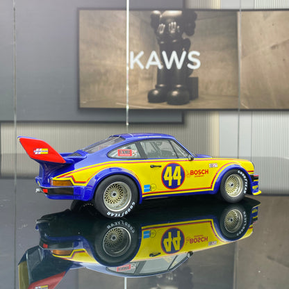 TOPSPEED 1/18 Porsche 934.5 blue and yellow painting simulation car model collection ornaments