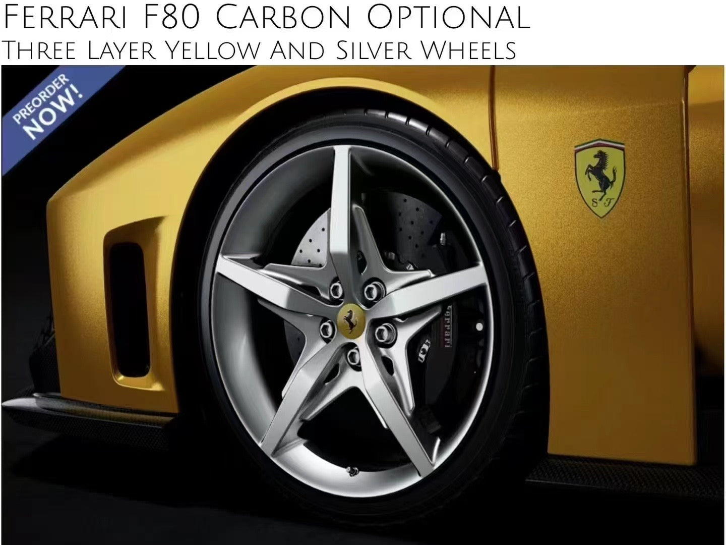 pre-sell BBR 1/18 Ferrari F80 metallic yellow limited edition car model ornament collection