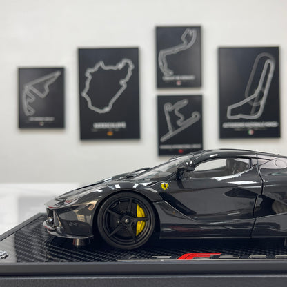 BBR 1/18 Ferrari LaFerrari, Alloy Alloy Fully Open, Carbon Fiber Sole, Black Knight BBR182244A