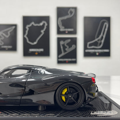 BBR 1/18 Ferrari LaFerrari Alloy Full Opening Carbon Fiber Leather Case Version Black BBR182244CH