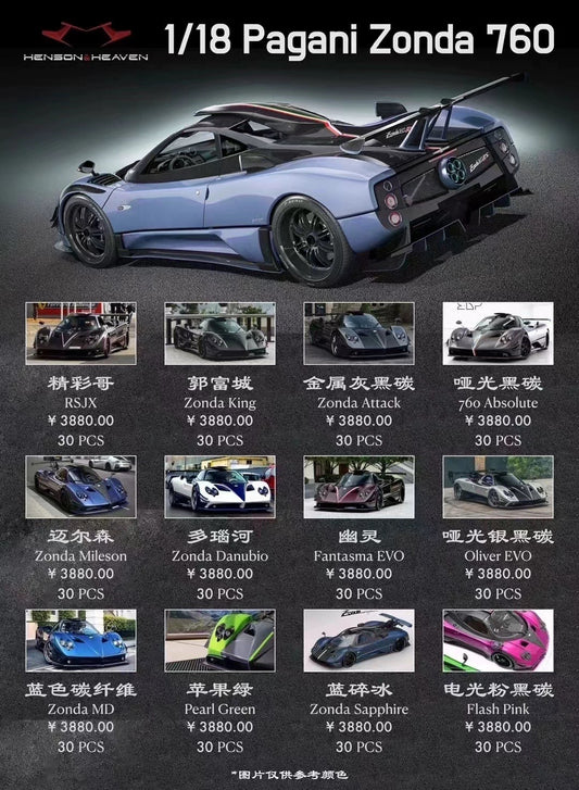 HH MODEL 1/18 Pagani zonda 760 limited edition car model ornaments
