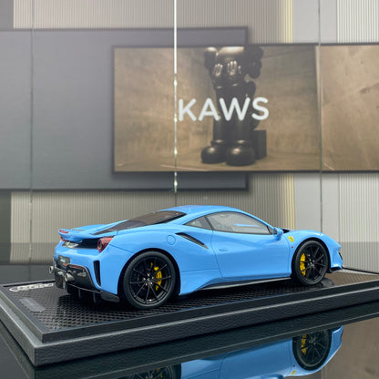 BBR 1/18 Ferrari 488 Pista Plata Blue limited edition car model ornaments