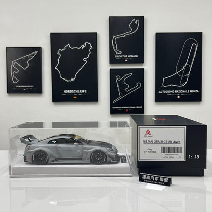 BBA MODEL 1/18 Nissan GTR 35GT-RR Fighter Gray Limited Edition Model Car