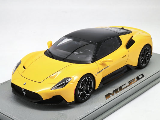 BBR 1/18 Maserati MC20 Yellow Alloy Car Model