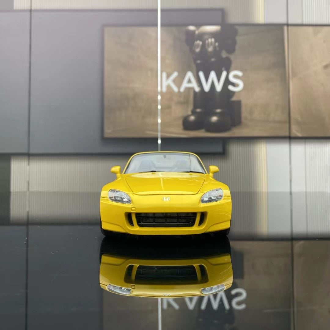 MH 1/18 Honda S2000 (AP2) Yellow Alloy Fully Open Simulation Car Model