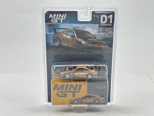 MINIGT 1/64 Nissan Silvia (S15) Top Secret D1GP Yellow Alloy Car Model MGT00714-BL
