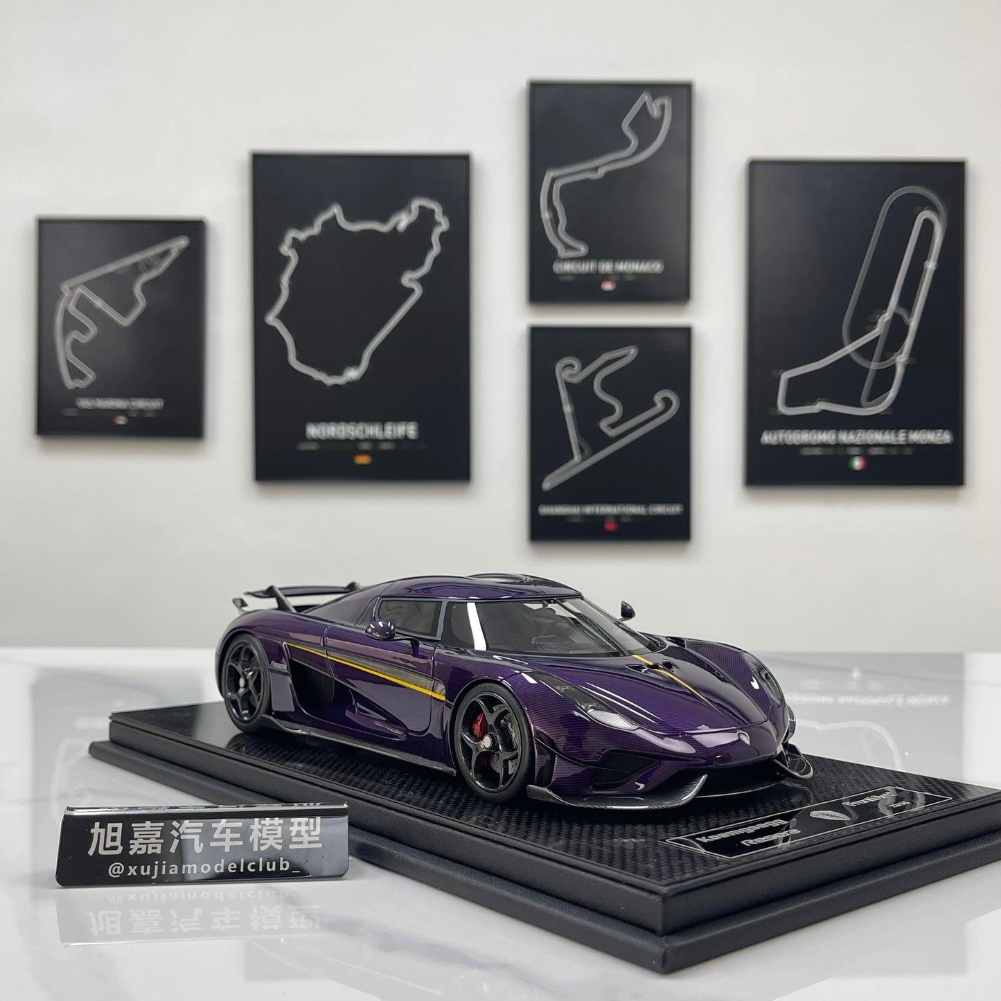FRONTIART 1/18 Koenigsegg Regera Carbon Purple Limited Edition Model Car