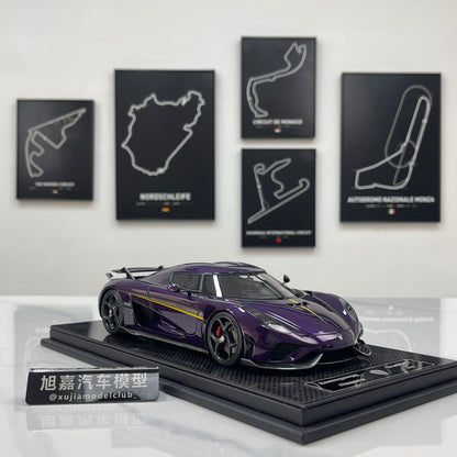 FRONTIART 1/18 Koenigsegg Regera Carbon Purple Limited Edition Model Car