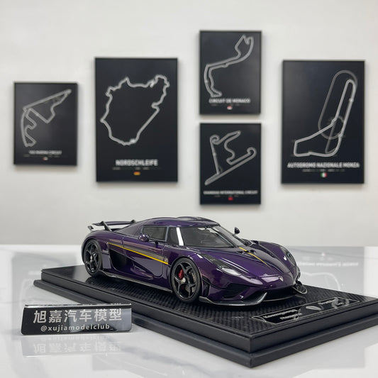 FRONTIART 1/18 Koenigsegg Regera Carbon Purple Limited Edition Model Car