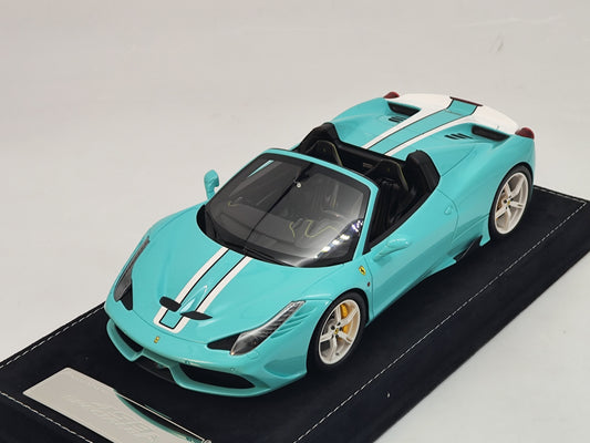 HH 1/18 Ferrari 458SP Tiffany Green Simulation Car Model