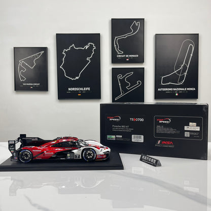 Topspeed 1/18 Porsche 963 #7 Porsche Penske Motorsport 2024 Red & White Livery TS0700