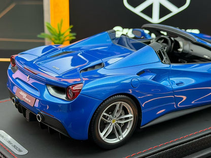 BBR 1:18 Ferrari 488 Spider IAA Frankfurt 2015 Met Blue 093/288 DDJ115