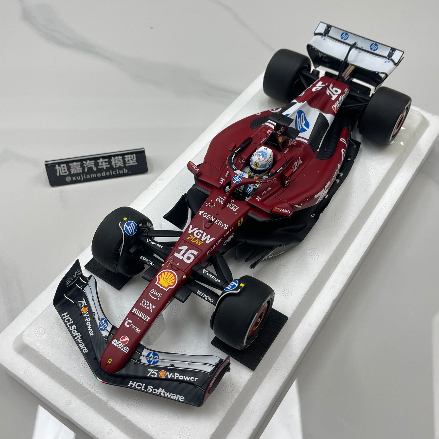 BBR 1:18 Ferrari SF25 F1 Car — Monaco GP 2nd Place (#16) — P18267C16