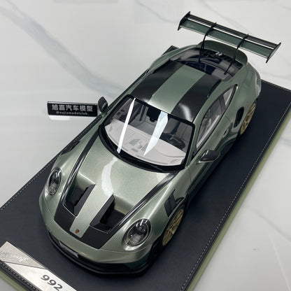 IVY 1/12 Porsche 992 GT3 RS City Bamboo Green and White Decals Limited Edition Model Car