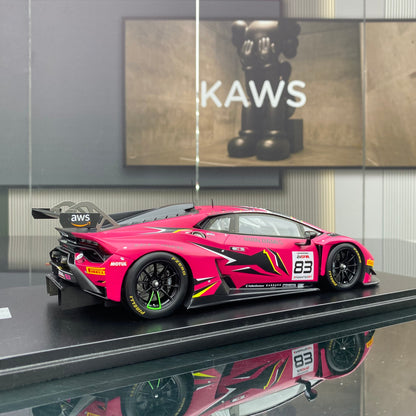 SPARK 1/18 Lamborghini Huracan GT3 EV02 Iron Dames Team 2023 Spa Endurance Race No. 83 Pink Simulation Car Model Ornament