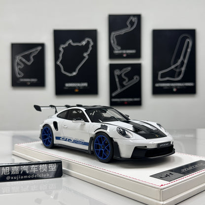 GH MODEL 1/18 Porsche 992 GT3RS, Sky Grey Limited Edition Model Car Figurine