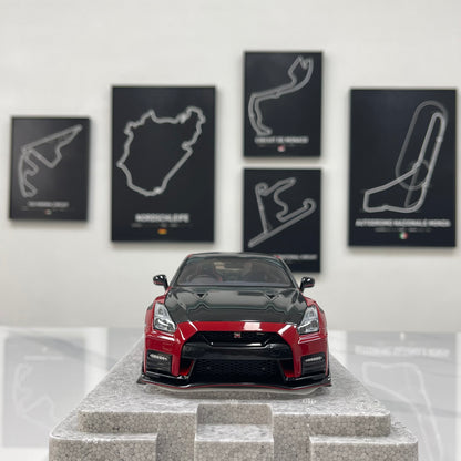 MOTORHELIX 1/18 Nissan GT-R NISMO (R35) Special Edition 2022 Vibrant Red Alloy Full-Opening Model Car