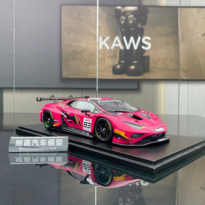 SPARK 1/18 Lamborghini Huracan GT3 EV02 Iron Dames Team 2023 Spa Endurance Race No. 83 Pink Simulation Car Model Ornament
