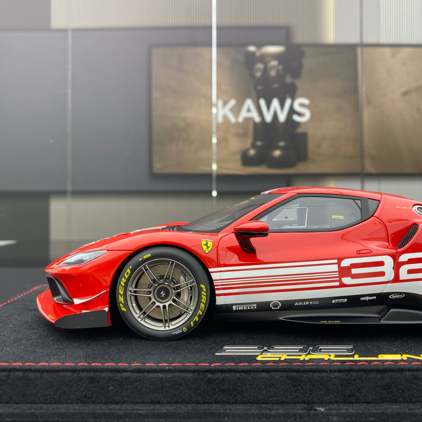 BBR 1/18 Ferrari 296 Challenge Track Edition Simulation Car Model Ornaments
