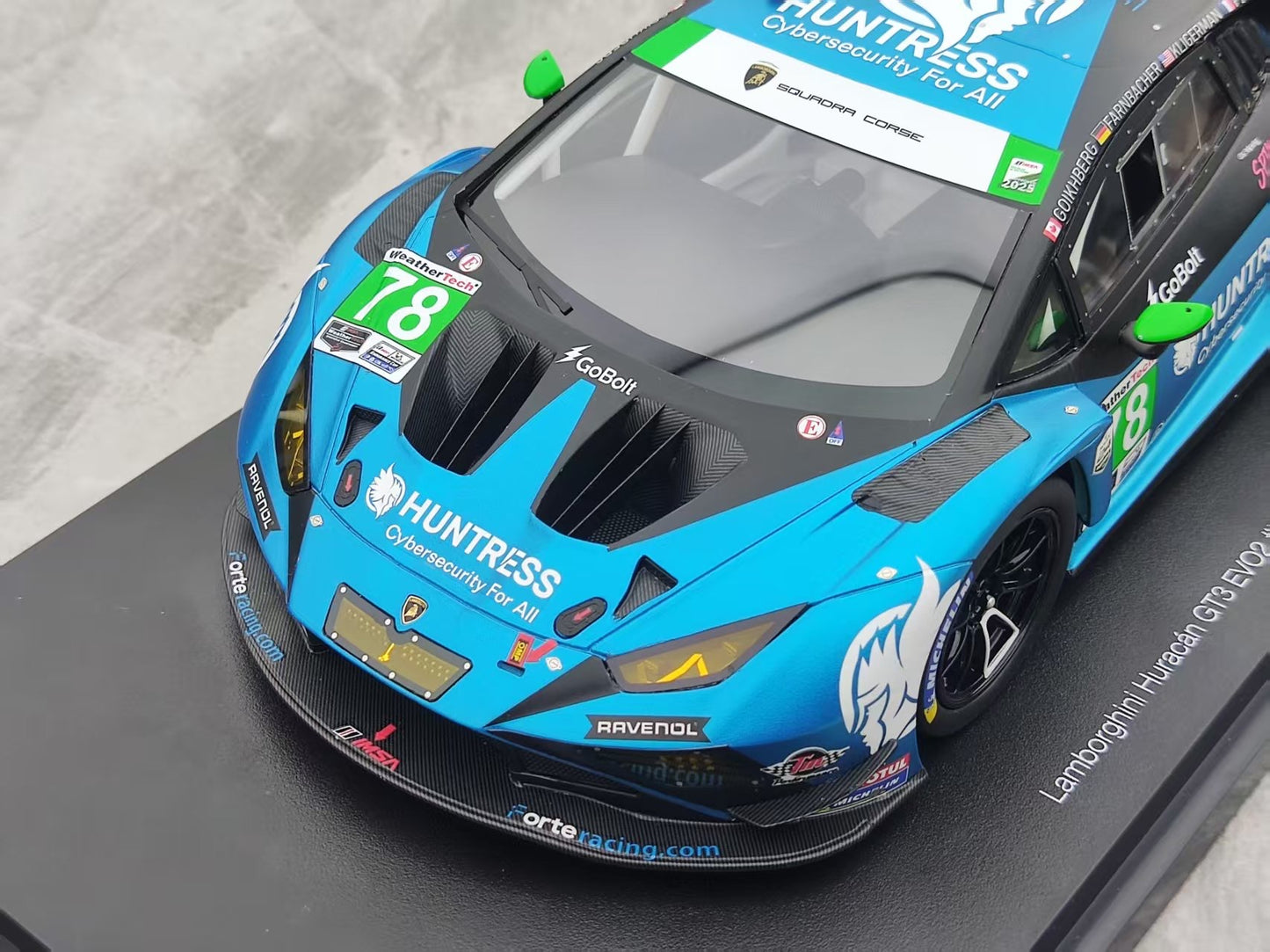 TOPSPEED 1/18 Lamborghini Huracán GT3 EVO2 #78 Forte Racing – Blue Livery (TS0685)
