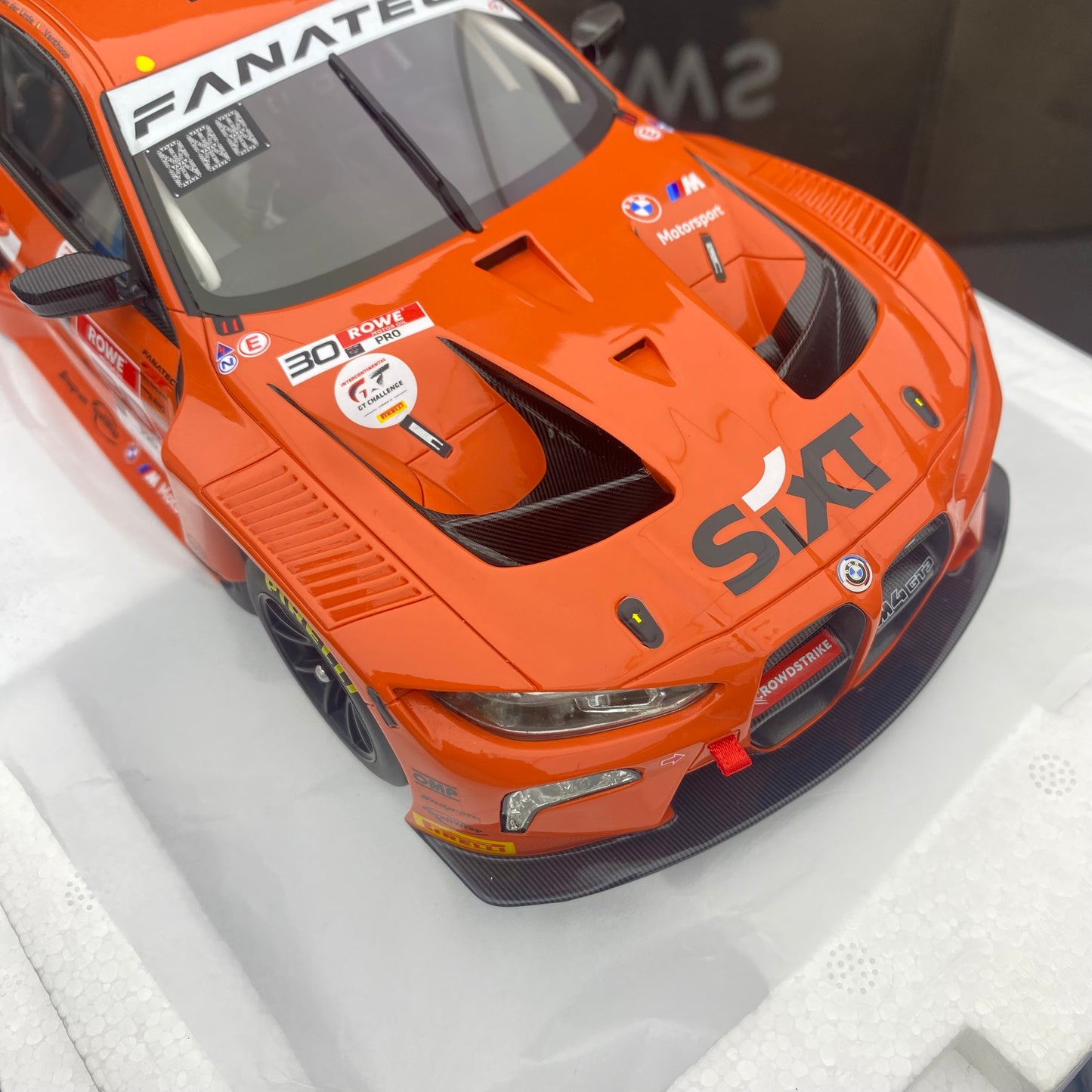 Topspeed 1/18 BMW M4 GT3 M4 GT3 BMW M Team WRT orange-red painting simulation car model ornaments