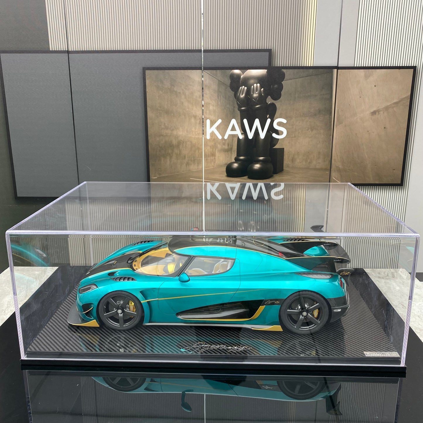 FRONTIART FA 1/8 Koenigsegg Agera RSR Ocean Blue Limited Edition Car Model Ornament