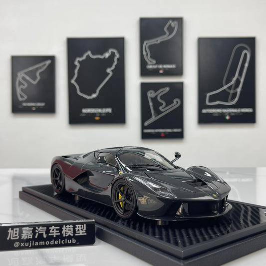 BBR 1/18 Ferrari LaFerrari, Alloy Alloy Fully Open, Carbon Fiber Sole, Black Knight BBR182244A
