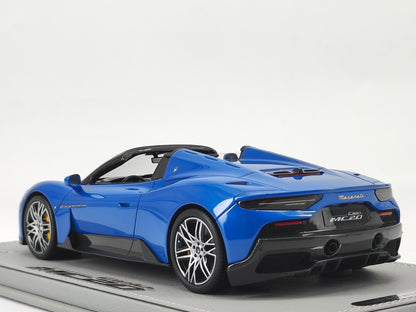 BBR 1/18 Maserati MC20 CIELO Convertible Boundless Blue Resin Car Model P18222D