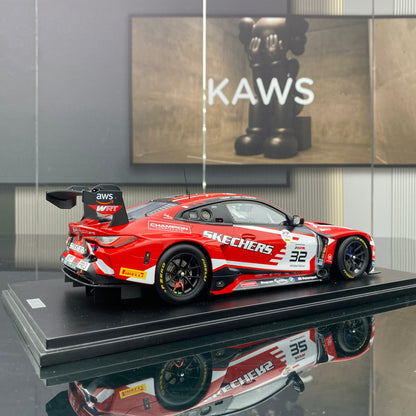 SPARK 1/18 BMW M4 GT3 WRT Team 2023 Spa Endurance Race No. 32 Red Paint Simulation Car Model Ornament